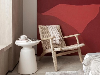 灰白色+原木地板